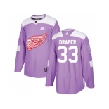 Men Adidas Detroit Red Wings #33 Kris Draper Purple Authentic Fights Cancer Stitched NHL Jersey