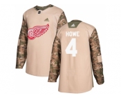 Men Adidas Detroit Red Wings #4 Gordie Howe Camo Authentic 2017 Veterans Day Stitched NHL Jersey