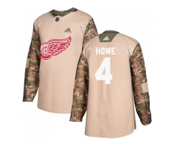 Men Adidas Detroit Red Wings #4 Gordie Howe Camo Authentic 2017 Veterans Day Stitched NHL Jersey