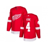 Men Adidas Detroit Red Wings #4 Gordie Howe Red Home Authentic Stitched NHL Jersey