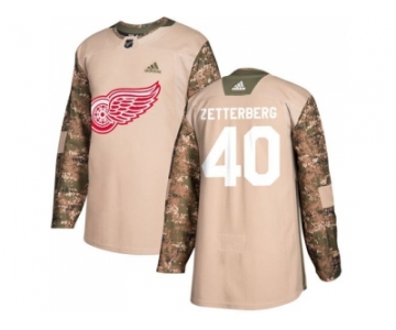 Men Adidas Detroit Red Wings #40 Henrik Zetterberg Camo Authentic 2017 Veterans Day Stitched NHL Jersey