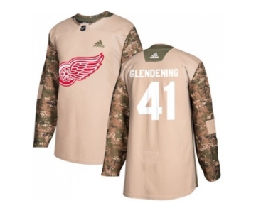 Men Adidas Detroit Red Wings #41 Luke Glendening Camo Authentic 2017 Veterans Day Stitched NHL Jersey