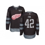 Men Adidas Detroit Red Wings #42 Martin Frk Black 1917-2017 100th Anniversary Stitched NHL Jersey