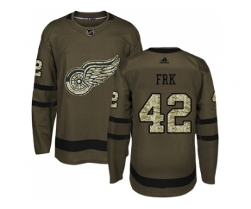 Men Adidas Detroit Red Wings #42 Martin Frk Green Salute to Service Stitched NHL Jersey