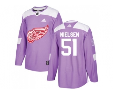 Men Adidas Detroit Red Wings #51 Frans Nielsen Purple Authentic Fights Cancer Stitched NHL Jersey