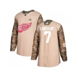 Men Adidas Detroit Red Wings #7 Ted Lindsay Camo Authentic 2017 Veterans Day Stitched NHL Jersey