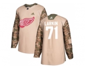 Men Adidas Detroit Red Wings #71 Dylan Larkin Camo Authentic 2017 Veterans Day Stitched NHL Jersey