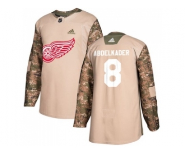 Men Adidas Detroit Red Wings #8 Justin Abdelkader Camo Authentic 2017 Veterans Day Stitched NHL Jersey