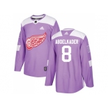 Men Adidas Detroit Red Wings #8 Justin Abdelkader Purple Authentic Fights Cancer Stitched NHL Jersey