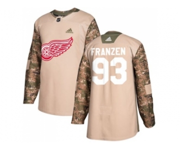 Men Adidas Detroit Red Wings #93 Johan Franzen Camo Authentic 2017 Veterans Day Stitched NHL Jersey