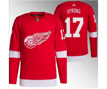 Men Detroit Red Wings #17 Daniel Sprong Red Stitched Jersey