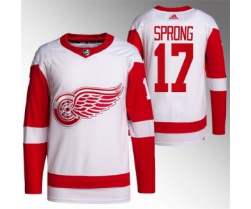 Men Detroit Red Wings #17 Daniel Sprong White Stitched Jersey