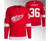 Men Detroit Red Wings #36 Christian Fischer Red Stitched Jersey