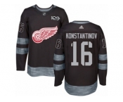 Men's Adidas Detroit Red Wings #16 Vladimir Konstantinov Authentic Black 1917-2017 100th Anniversary NHL Jersey