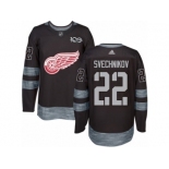 Men's Adidas Detroit Red Wings #22 Evgeny Svechnikov Authentic Black 1917-2017 100th Anniversary NHL Jersey