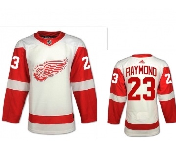 Men's Adidas Detroit Red Wings #23 Lucas Raymond White Road Authentic NHL Jersey