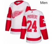 Mens Adidas Detroit Red Wings 24 Bob Probert Authentic White Away NHL Jersey