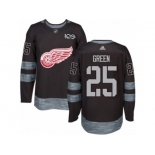 Men's Adidas Detroit Red Wings #25 Mike Green Authentic Black 1917-2017 100th Anniversary NHL Jersey