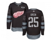 Men's Adidas Detroit Red Wings #25 Mike Green Authentic Black 1917-2017 100th Anniversary NHL Jersey