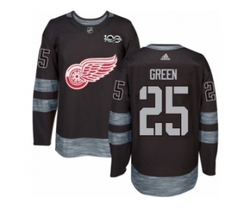 Men's Adidas Detroit Red Wings #25 Mike Green Authentic Black 1917-2017 100th Anniversary NHL Jersey