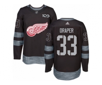 Men's Adidas Detroit Red Wings #33 Kris Draper Authentic Black 1917-2017 100th Anniversary NHL Jersey