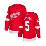 Men's Adidas Detroit Red Wings #5 Nicklas Lidstrom Red Home Authentic Stitched NHL Jersey