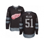 Men's Adidas Detroit Red Wings #51 Frans Nielsen Authentic Black 1917-2017 100th Anniversary NHL Jersey