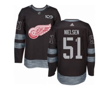 Men's Adidas Detroit Red Wings #51 Frans Nielsen Authentic Black 1917-2017 100th Anniversary NHL Jersey