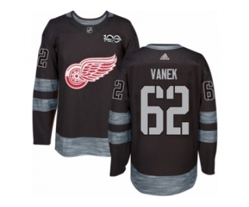 Men's Adidas Detroit Red Wings #62 Thomas Vanek Authentic Black 1917-2017 100th Anniversary NHL Jersey