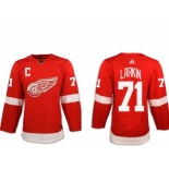 Men's Adidas Detroit Red Wings #71 Dylan Larkin Red with C Patch Home Authentic Stitched NHL Jersey