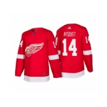 Men's Detroit Red Wings #14 Gustav Nyquist Red Home 2017-2018 adidas Hockey Stitched NHL Jersey