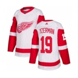 Men's Detroit Red Wings #19 Steve Yzerman White Road Stitched Hockey Jersey