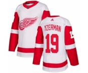 Men's Detroit Red Wings #19 Steve Yzerman White Road Stitched Hockey Jersey