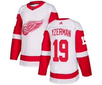 Men's Detroit Red Wings #19 Steve Yzerman White Road Stitched Hockey Jersey