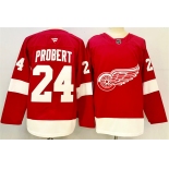 Men's Detroit Red Wings #24 Bob Probert Red 2024-25 Stitched Jersey