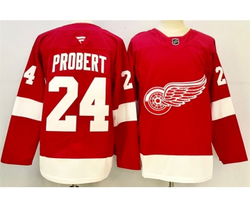 Men's Detroit Red Wings #24 Bob Probert Red 2024-25 Stitched Jersey