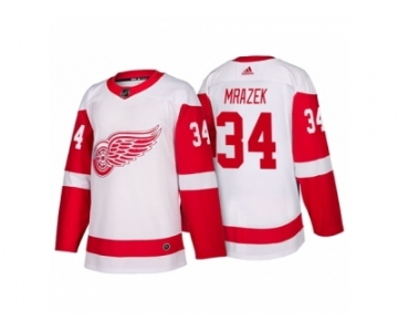 Men's Detroit Red Wings #34 Petr Mrazek White 2017-2018 adidas Hockey Stitched NHL Jersey