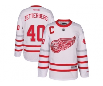 Men's Detroit Red Wings #40 Henrik Zetterberg White 2017 Centennial Classic Stitched NHL Jersey