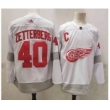 Men's Detroit Red Wings #40 Henrik Zetterberg White Adidas 2020-21 Alternate Authentic Player NHL Jersey