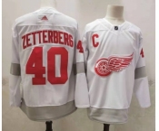 Men's Detroit Red Wings #40 Henrik Zetterberg White Adidas 2020-21 Alternate Authentic Player NHL Jersey