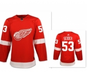 Men's Detroit Red Wings #53 Moritz Seider Red Home Hockey Stitched NHL Jersey