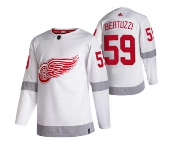 Men's Detroit Red Wings #59 Tyler Bertuzzi White 2020-21 Reverse Retro Alternate Hockey Jersey