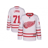 Men's Detroit Red Wings #71 Dylan Larkin White 2017 Centennial Classic Stitched NHL Jersey