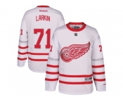 Men's Detroit Red Wings #71 Dylan Larkin White 2017 Centennial Classic Stitched NHL Jersey