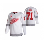 Men's Detroit Red Wings #71 Dylan Larkin White 2020-21 Reverse Retro Alternate Hockey Jersey