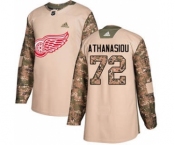 Men's Detroit Red Wings #72 Andreas Athanasiou Black 1917-2017 100th Anniversary Stitched Hockey Jersey