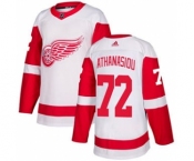 Men's Detroit Red Wings #72 Andreas Athanasiou White Road Stitched Hockey Jersey