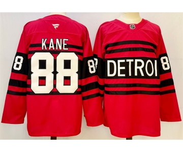 Men's Detroit Red Wings #88 Patrick Kane Red 2024-25 Reverse Retro Stitched Jersey