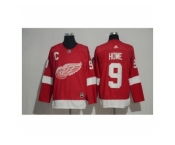 Men's Detroit Red Wings #9 Gordie Howe Red Home 2017-2018 adidas Hockey Stitched NHL Jersey