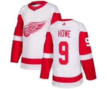 Men's Detroit Red Wings #9 Gordie Howe White Road Stitched Hockey Jersey